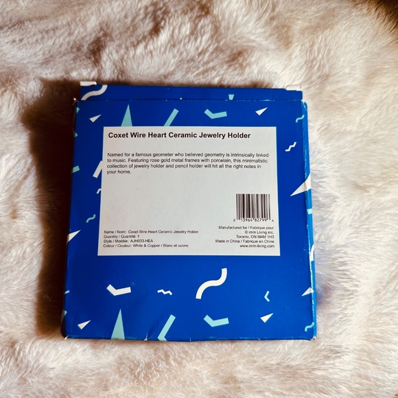 Rose Gold & White Jewelry Holder, Organizer, Display | Geometric Heart | New Box - Picture 5 of 11